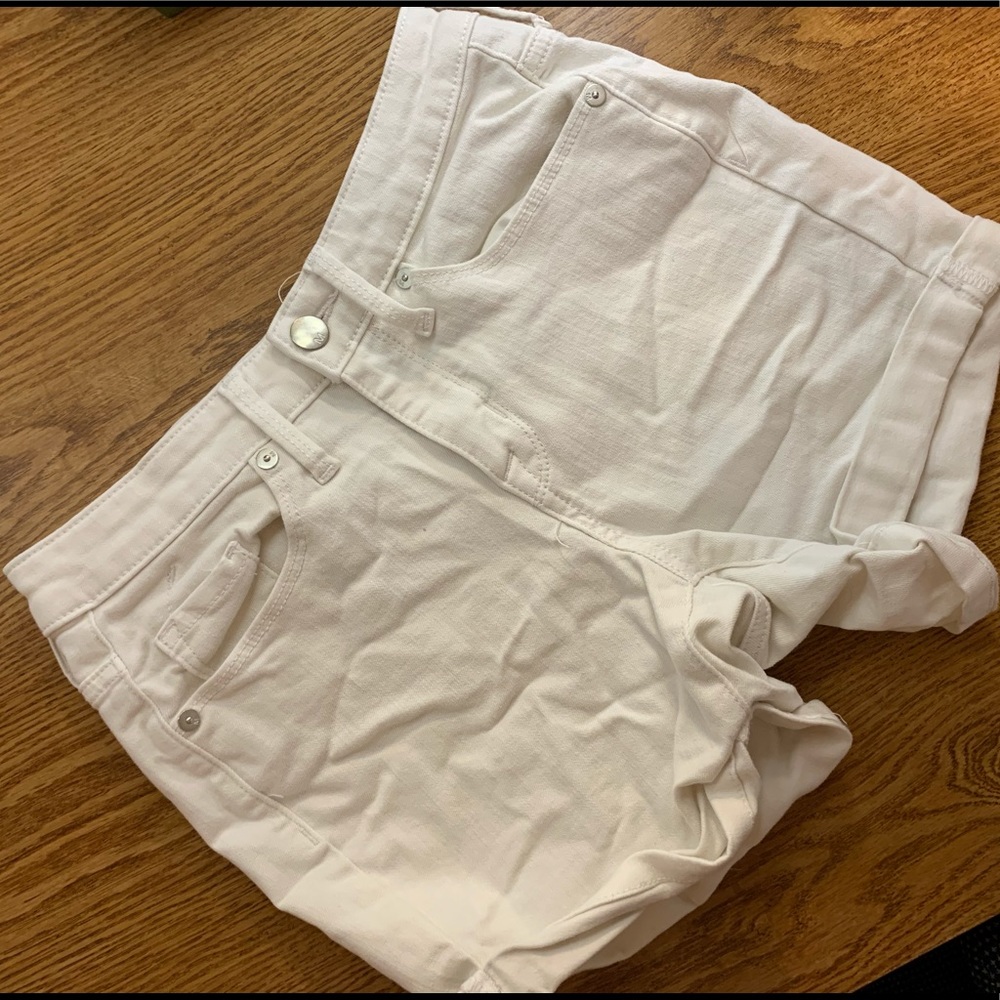 White Jean Shorts